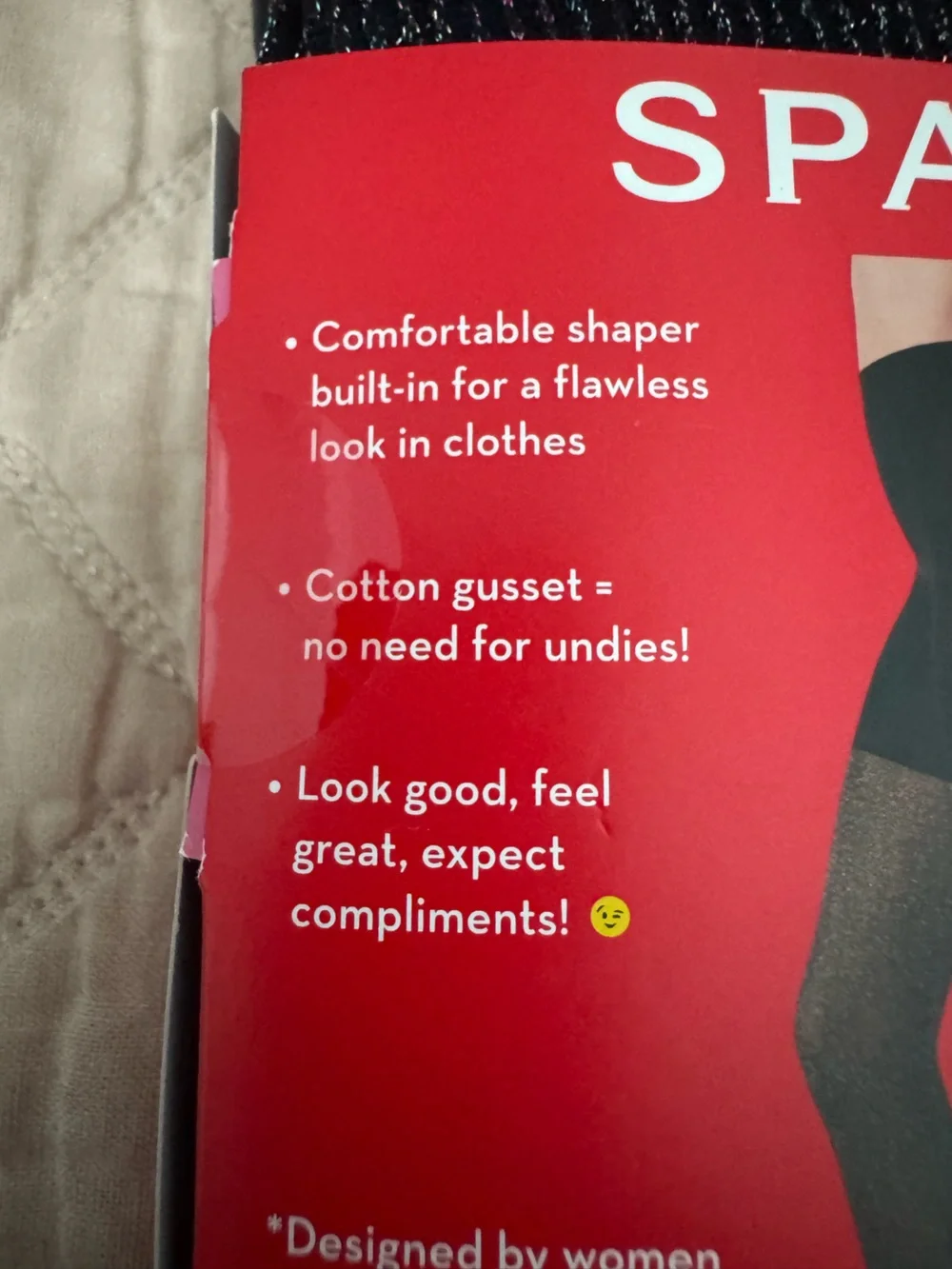 SPANX Tight End Shaping Tights in Black Rainbow Shimmer Size C (Large)
